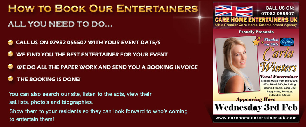 How to book our Care Home Entertainers